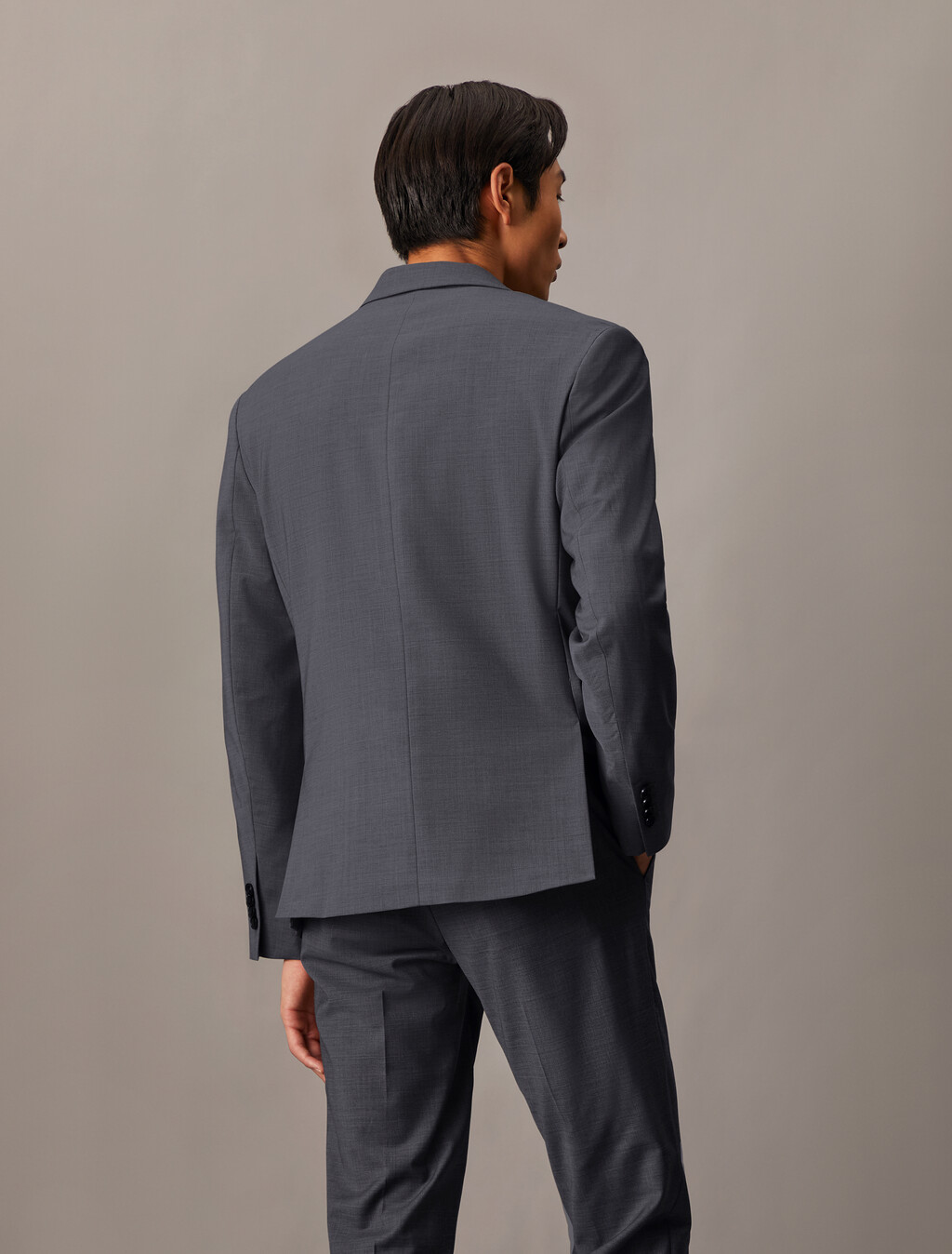 Refined Wool Slim Blazer, Grey Heather, hi-res