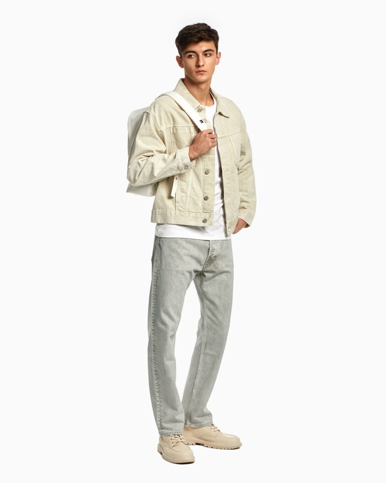 STANDARDS UNBLEACHED MARBLE DYE CONCEALED PLACKET JACKET