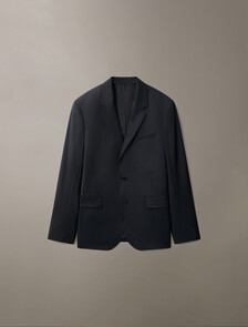 Refined Wool Slim Blazer, Black, hi-res