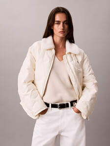 Quilted Down Jacket, Ivory, hi-res