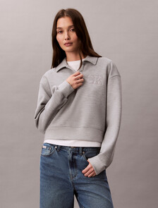 Relaxed Polo Sweatshirt, Heroic Grey Heather, hi-res