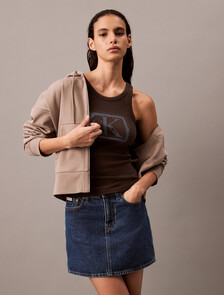 High Rise Denim Mini Skirt, PACIFICO, hi-res
