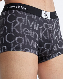 Calvin Klein 1996 Micro Low Rise Trunks, HALFTONE GLITCH LOGO PRINT+BLACK, hi-res