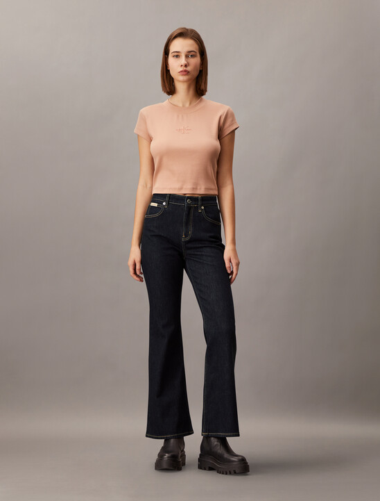 High Rise Flare Rinsed Jeans