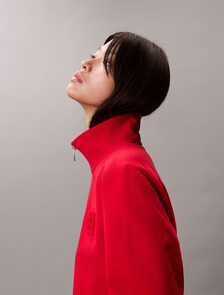 Lunar New Year Half Zip Pullover, Pantone Red, hi-res