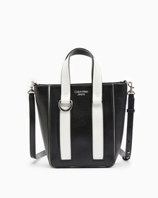 COLOR BLOCK TOTE, BLK/BRT WHT, hi-res