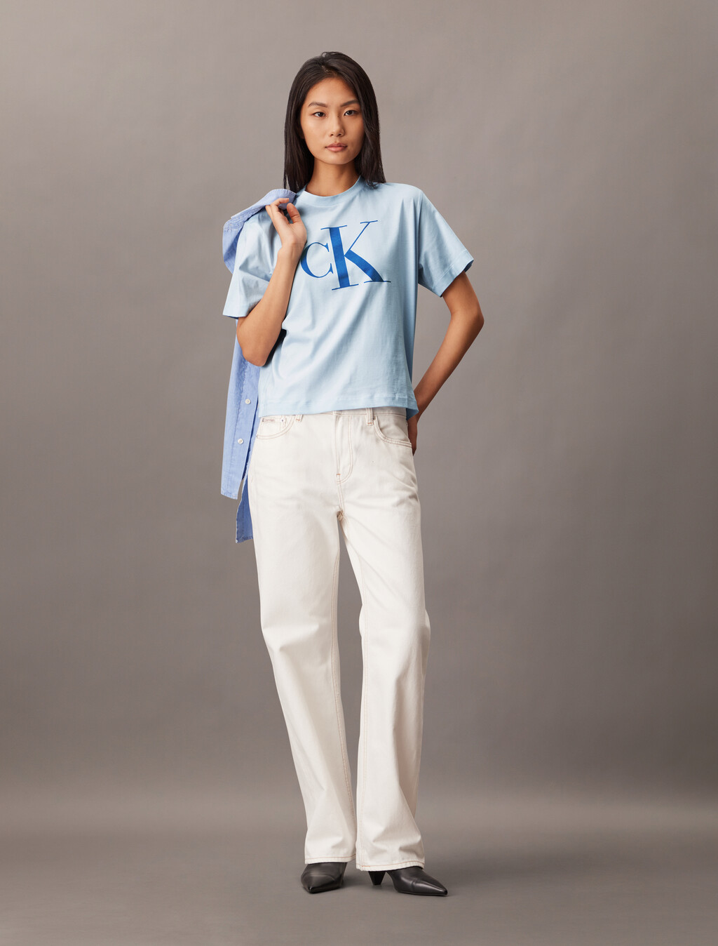 CK Logo Boxy Tee, Plein Air, hi-res