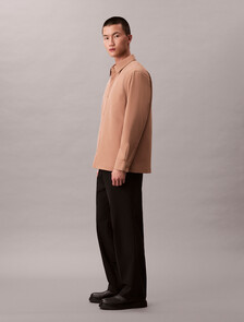 Solid Twill Shirt Jacket, Stonehenge, hi-res