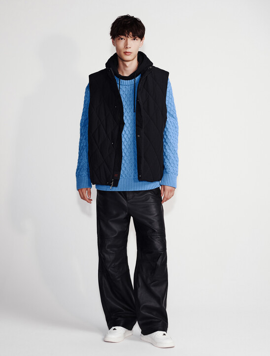 Leather Wide Leg Chinos