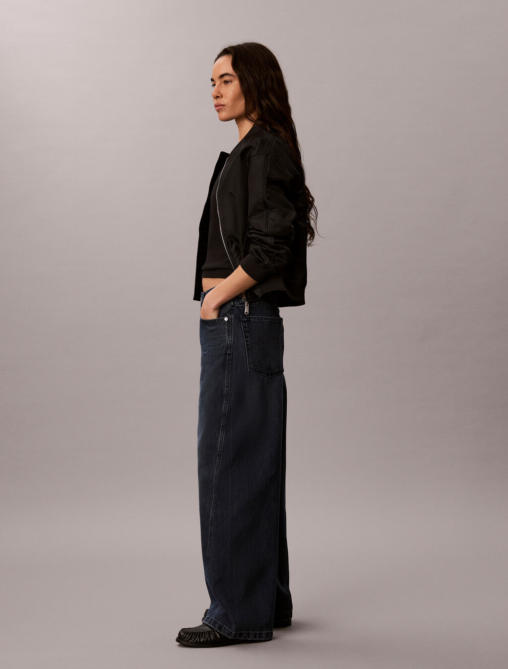 Twisted Low Rise Baggy Jeans, BLUE ALASKA, hi-res