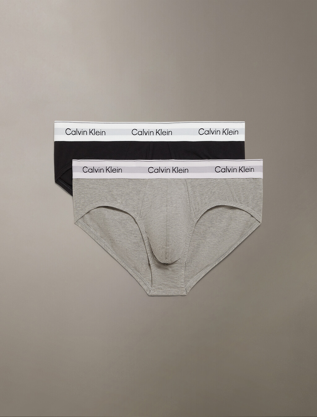 2 Pack Icon Cotton Stretch Hipster Briefs, Grey Heather / Black, hi-res