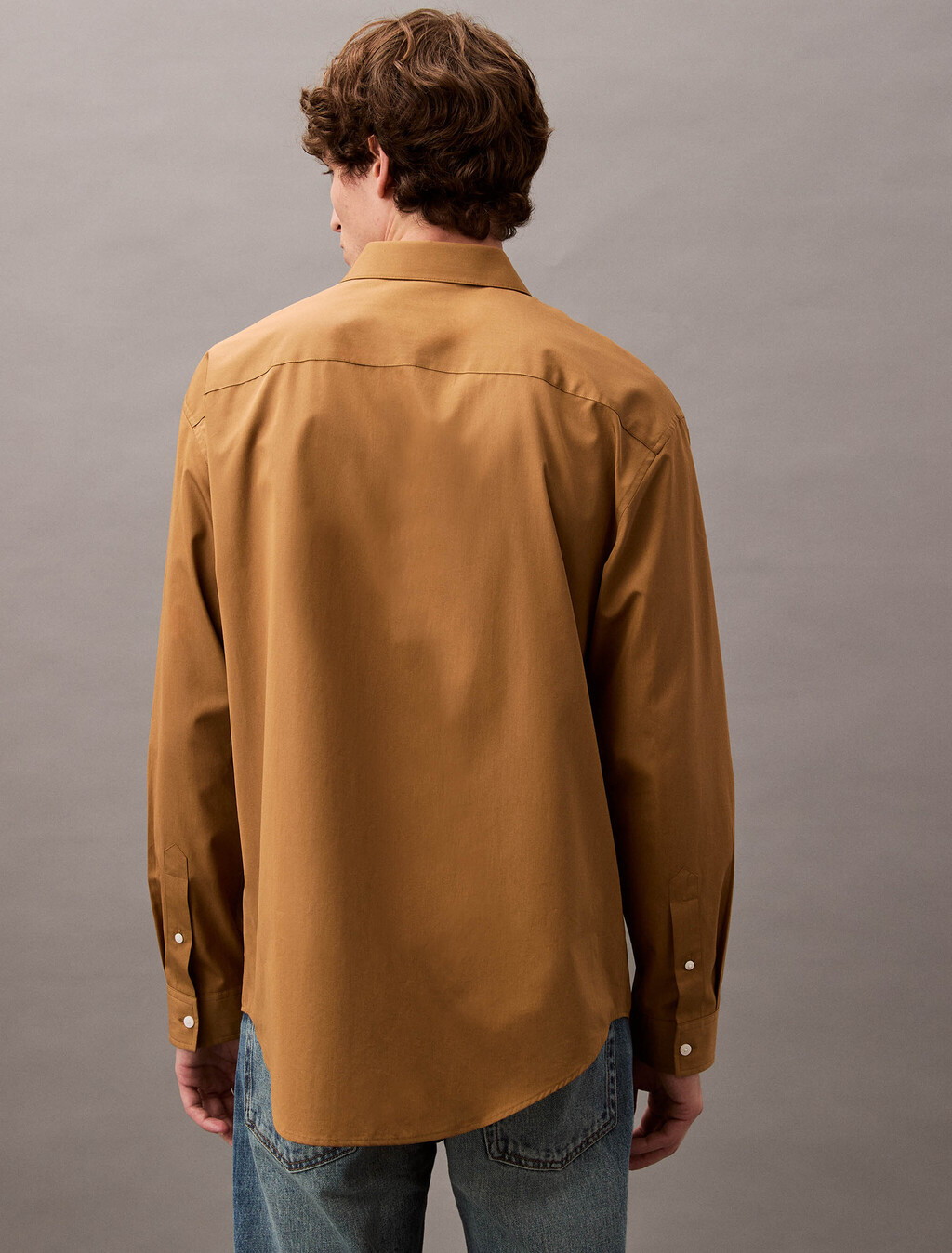 Classic Cotton Long Sleeve Shirt, Classic Camel, hi-res