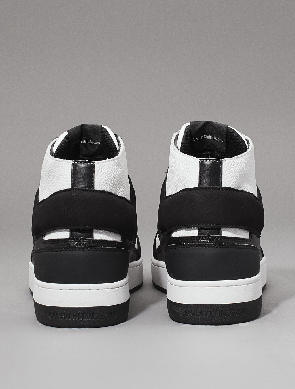 Leather High-Top Trainers, Black/Bright White, hi-res