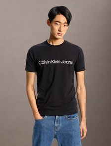 Institutional Logo Slim Tee, Ck Black, hi-res