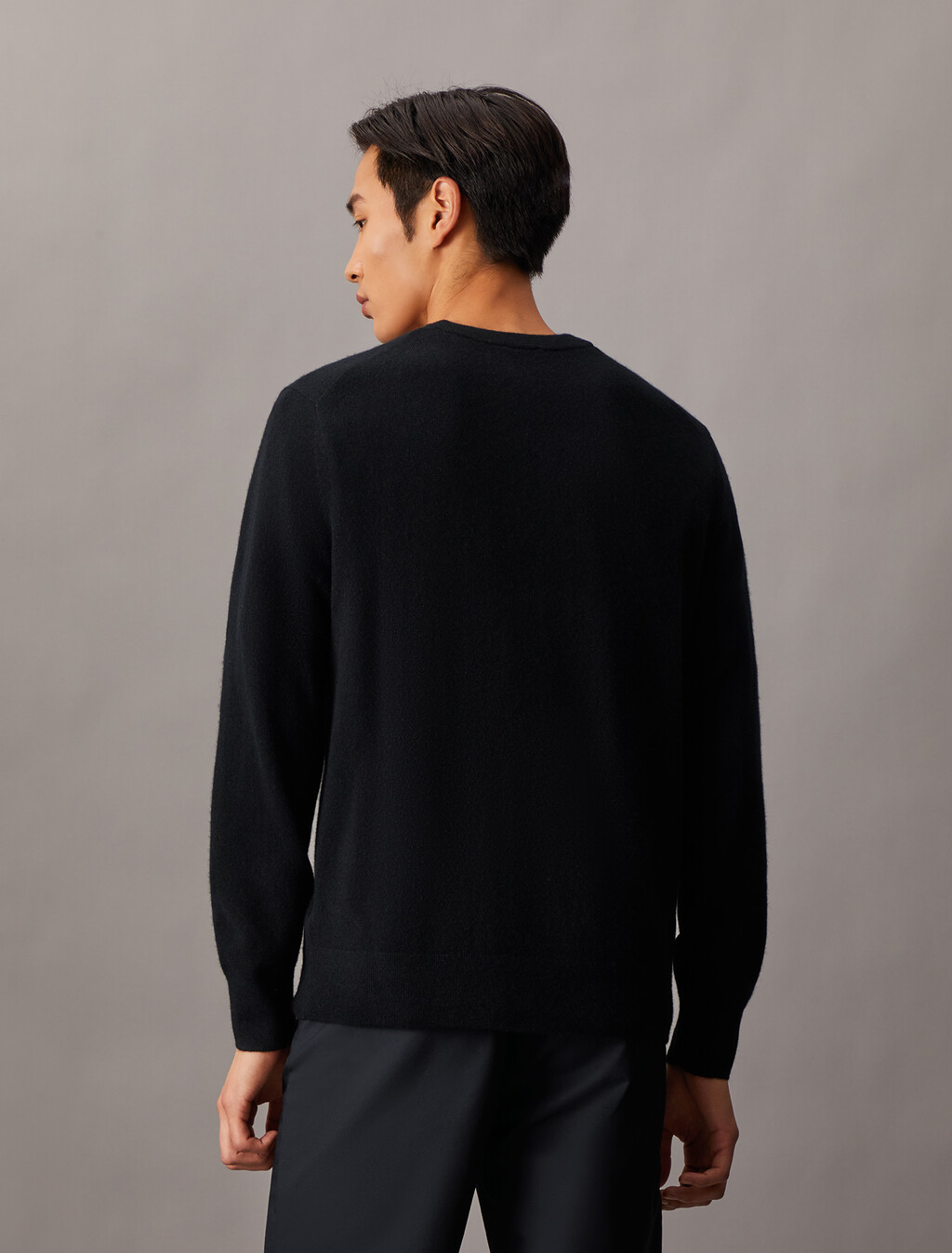 Classic Cashmere Crewneck Sweater, Black, hi-res