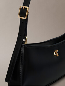 Monogram Logo Hardware Shoulder Bag, BLACK / ANTIQUE LIGHT GOLD, hi-res