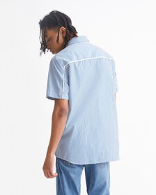 LOGO PIPING RELAXED SHIRT, Tarps Blue, hi-res