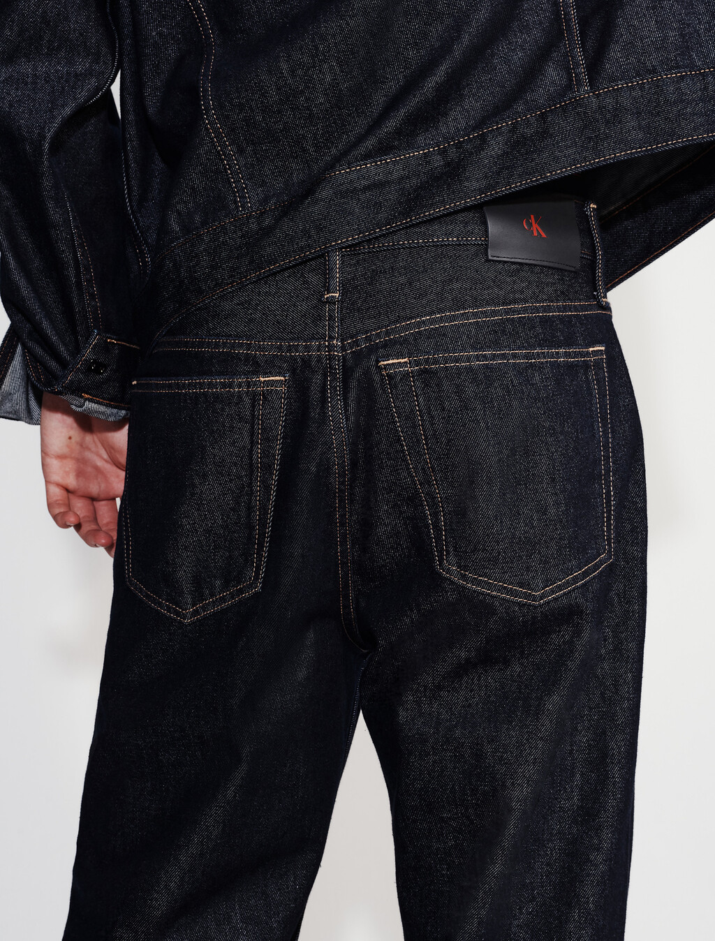 90s Straight Asymmetric Jeans, Rinse Denim, hi-res