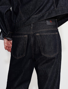 90s Straight Asymmetric Jeans, Rinse Denim, hi-res