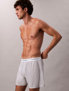 Cotton Poplin Traditional Boxers, 19471 TRAIL STRIPE+HARBOR MIST, hi-res