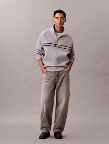 Spacer Relaxed Quarter Zip Sweatshirt, Heroic Grey Htr, hi-res