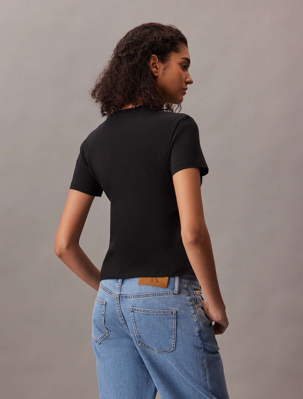 Slim Fit Logo Tee, Black, hi-res