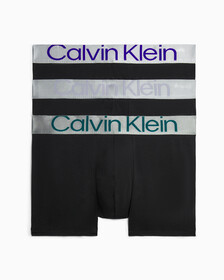 Steel Cotton 3 Pack Trunks, BLACK W/ SPECTRUM BLUE/DAPPLE GREY/ATLAN, hi-res