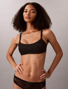Lightly Lined Bralette - Icon Stretch Lace, Black, hi-res