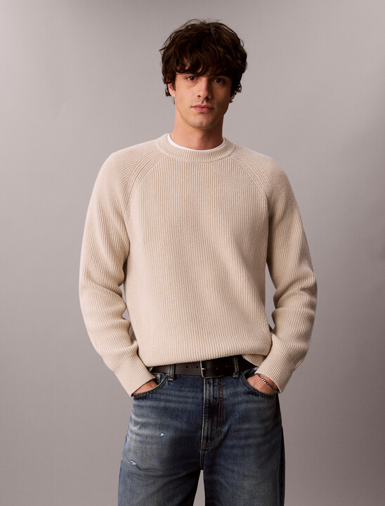 Wool Blend Ribbed Jumper
