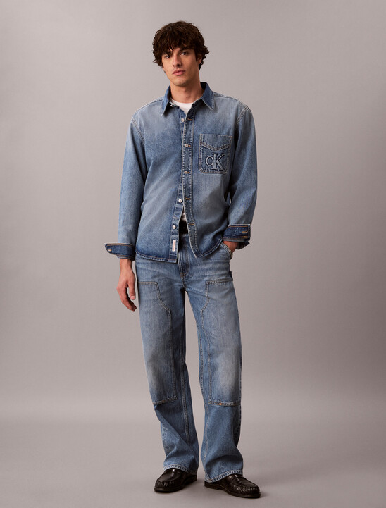 Embossed Denim Overshirt