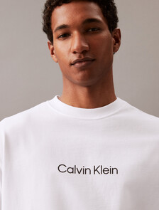 Calvin Logo Crew Neck Tee, Brilliant White, hi-res