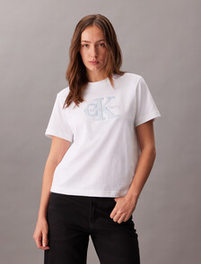 Monogram Appliqu&eacute; T-shirt, Bright White, hi-res