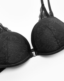 CK Black Bridal Push Up Plunge Add-A-Size Bra, Black, hi-res