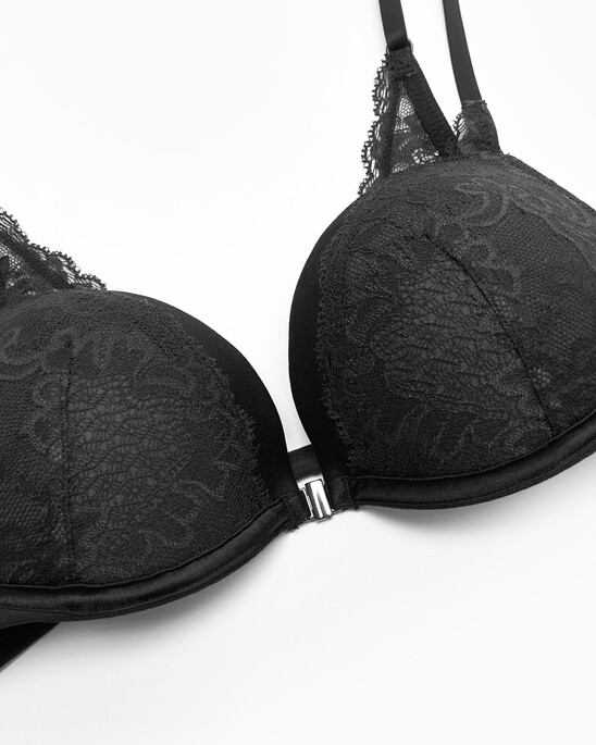 CK BLACK BRIDAL PUSH UP PLUNGE ADD-A-SIZE BRA