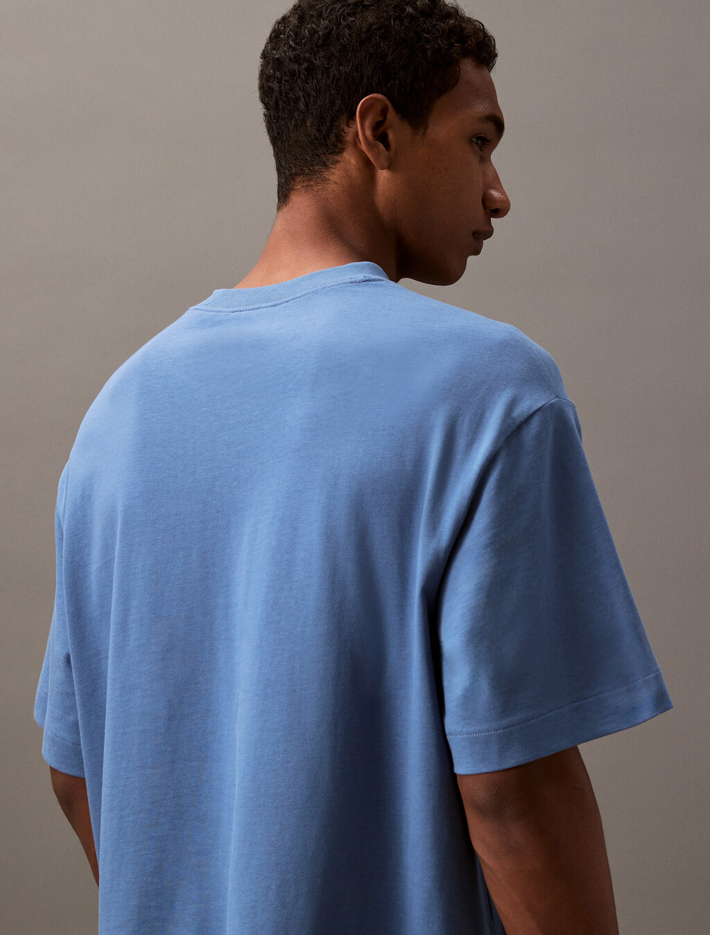 Calvin Logo Crew Neck Tee, Blue Horizon, hi-res