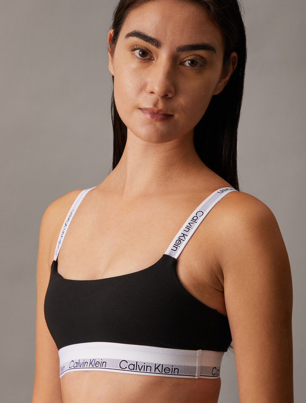 Icon Cotton Lightly Lined Bralette, Black, hi-res