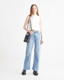37.5 Light Blue Wide Leg Jeans, Light Blue, hi-res