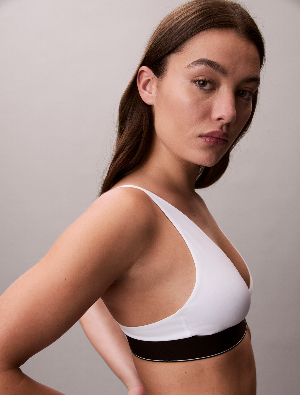 Triangle Bralette - Graphic Monogram Microfibre Stretch, CENT STRIPE ANISE FLOWER, hi-res