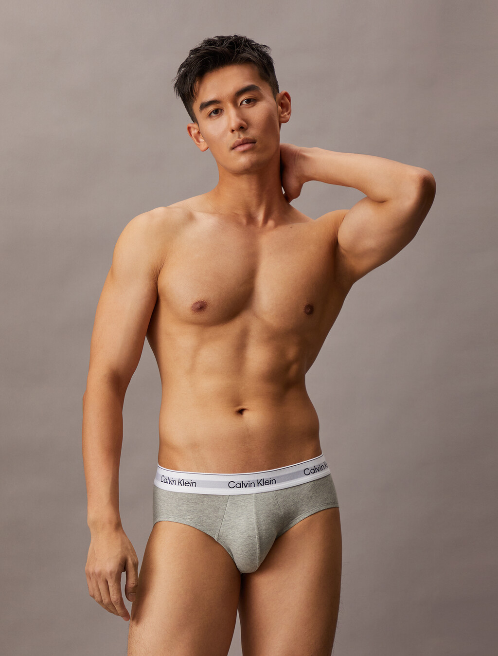 2 Pack Icon Cotton Stretch Hipster Briefs, Grey Heather / Black, hi-res
