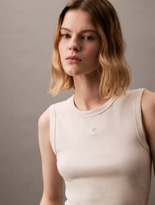 CK Applique Slim Tank Top, Turtledove, hi-res