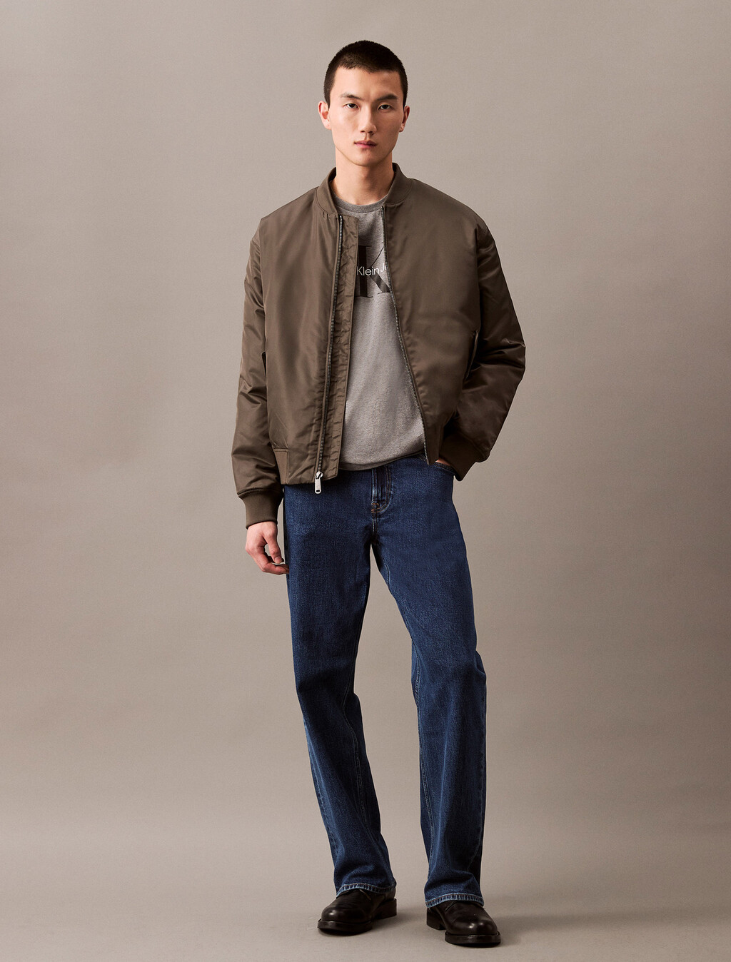 Monogram Logo Graphic Classic Crewneck T-Shirt, Med Grey Htr, hi-res