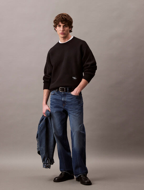 Cotton Blend Relaxed Sweatshirt
