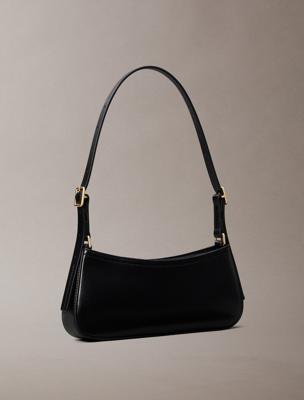 Monogram Logo Hardware Shoulder Bag, BLACK / ANTIQUE LIGHT GOLD, hi-res