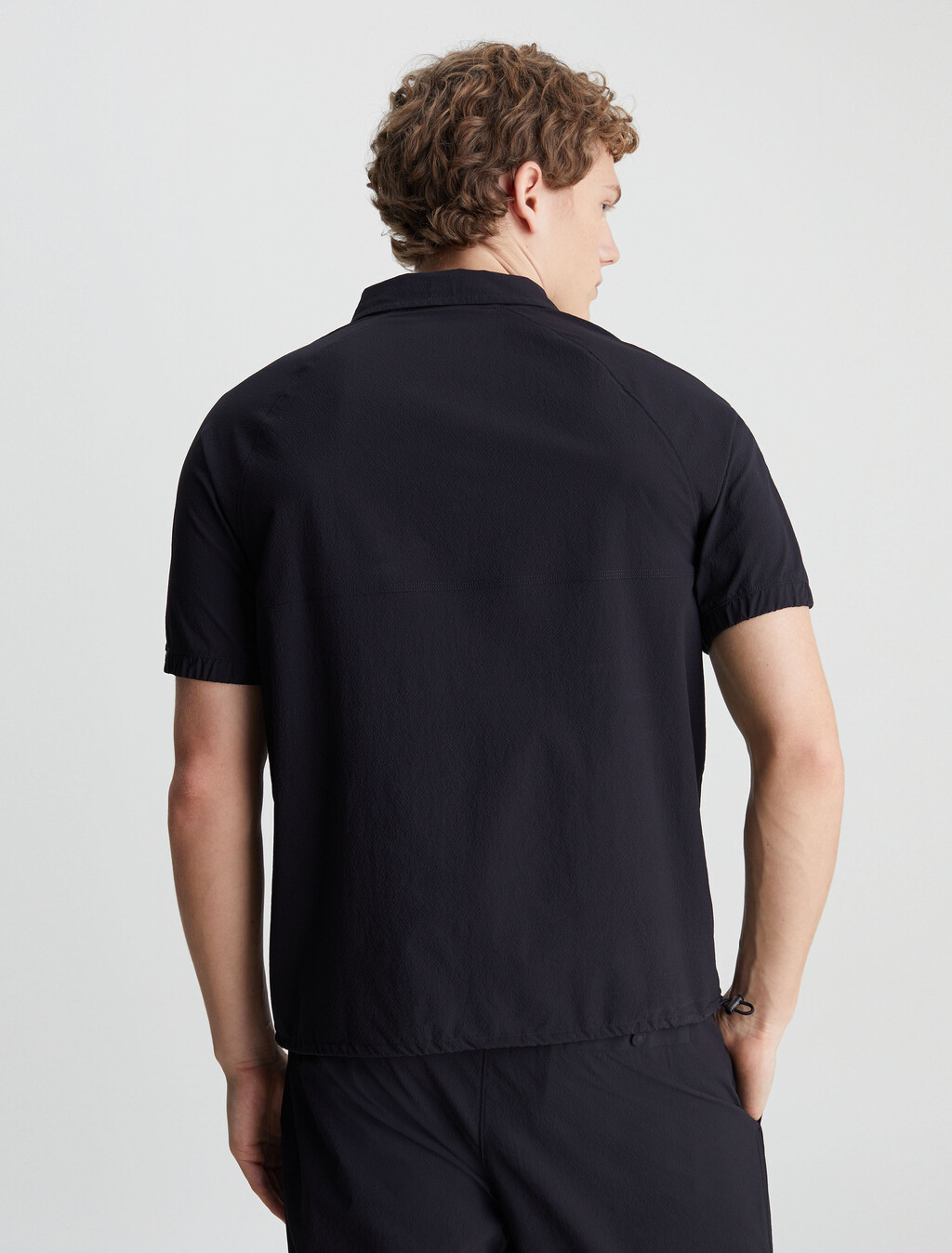 Seersucker Sport Polo, BLACK BEAUTY, hi-res