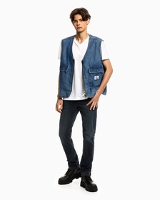 FREEFIT SLIM FIT BODY STRETCH JEANS, Blue Black Back Embro, hi-res
