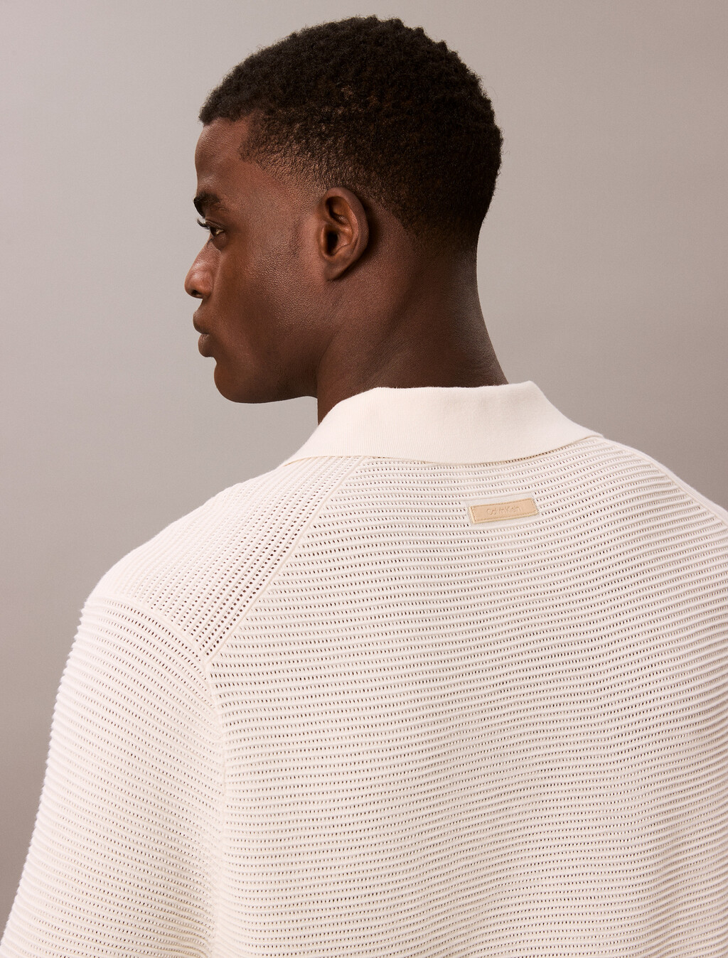 Tech Knit Johnny Collar Polo Shirt, Tofu, hi-res