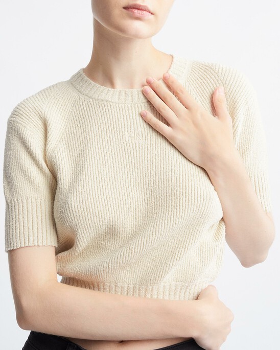 Feminine Chenille Short Sleeve Sweater