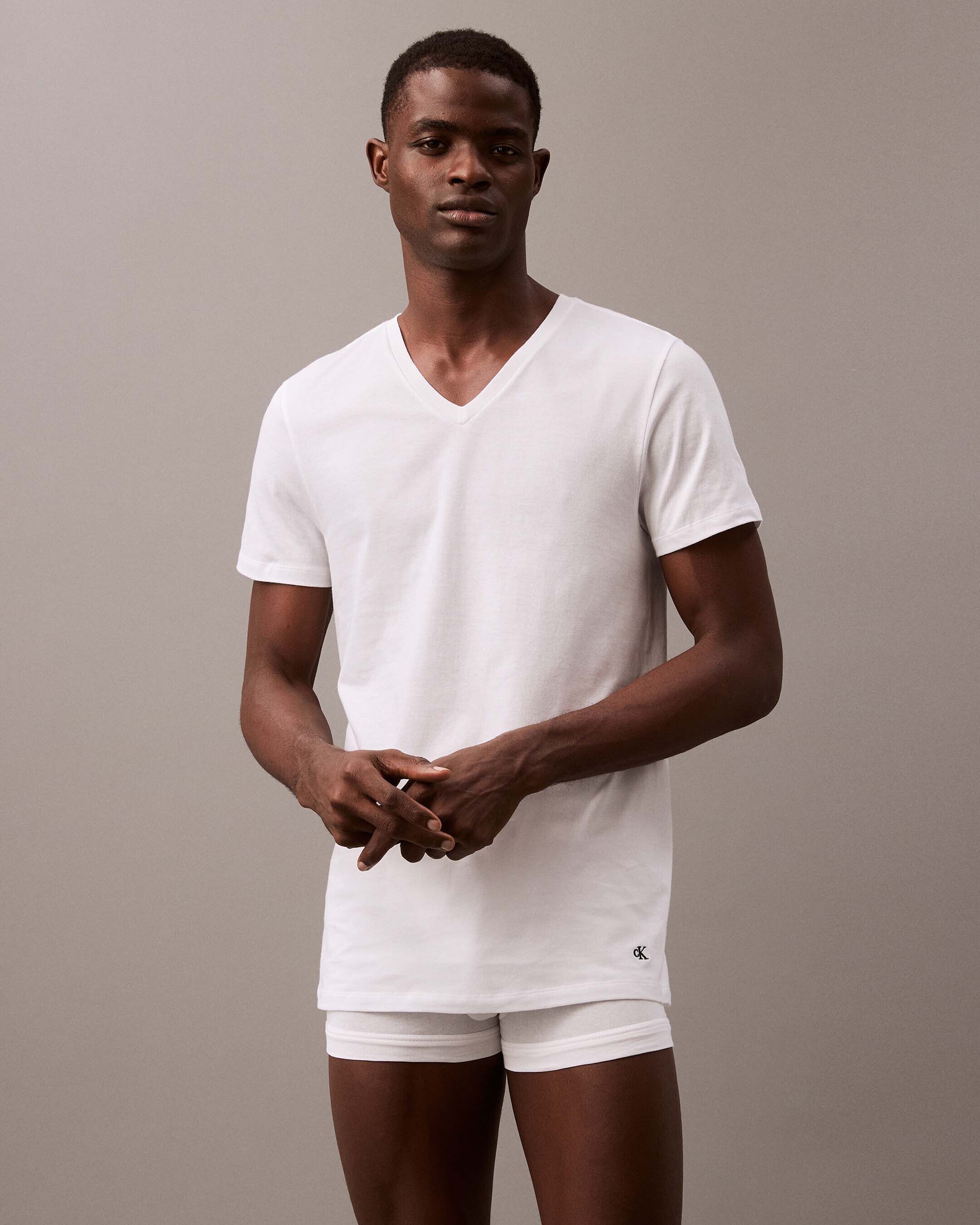 Cotton Classics 3 Pack V Neck T Shirt white Calvin Klein Malaysia