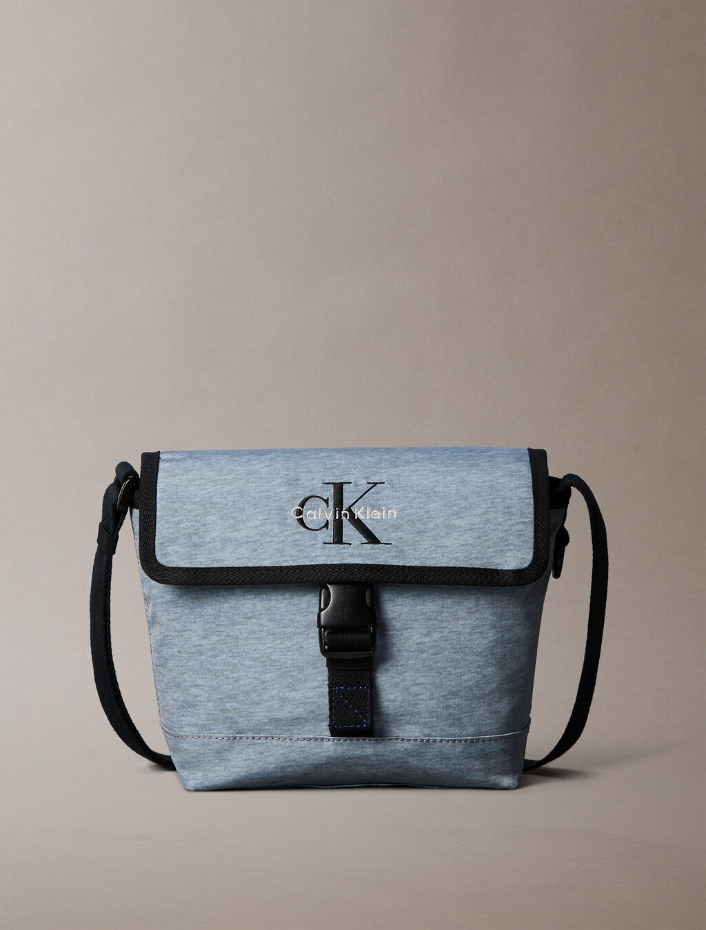 Bold Logo Nylon Small Flap Messenger, Gray Heather, hi-res