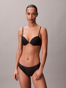 Lightly Lined Demi Bra - Icon Logo Lace, Black, hi-res